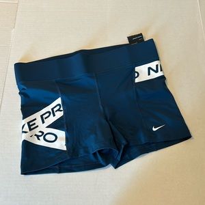 Blue Nike Pro Spandex Shorts